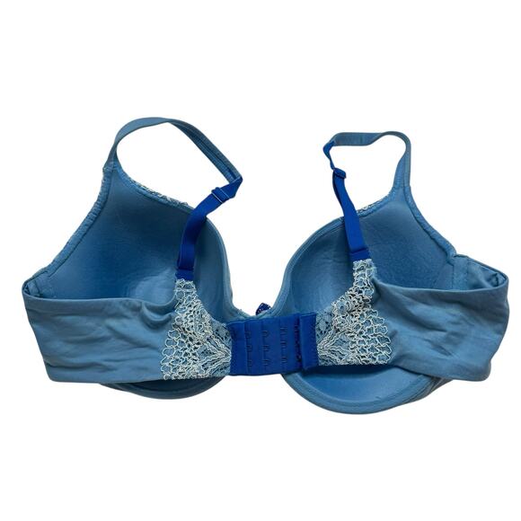 VICTORIAS SECRET Body by Victoria Lined Perfect Coverage Blue Lace Bra Size 38D - Picture 2 of 5